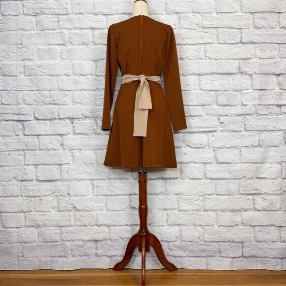 Bluzat Chestnut Brown Knee-Length Dress - Picture 2 of 6
